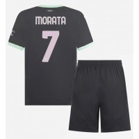 Maglia Calcio AC Milan Alvaro Morata #7 Terza Divisa Bambino 2024-25 Manica Corta (+ pantaloncini)